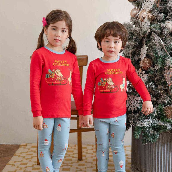 

kids christmas clothes thermal underwear set long sleeve boys girls soft baby sleepwear winter 3-13y johns, Black;white