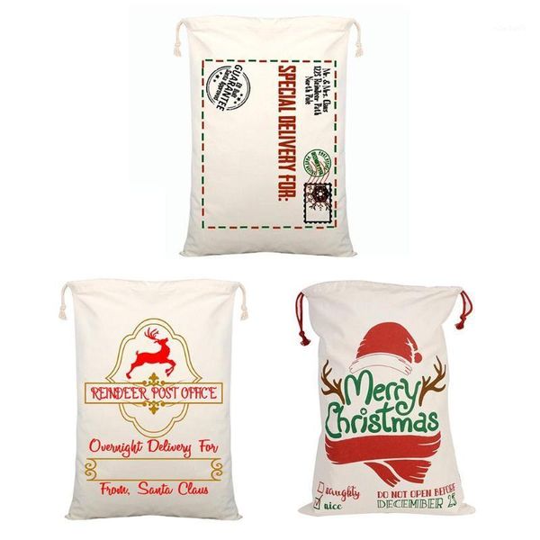 

christmas decorations large bag santa sack canvas reusable candy storage pouch children gift tree decoration