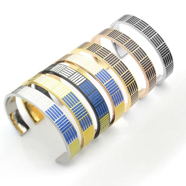 

bangle open bracelet with logo for men women upper arm accessories stainless steel high-quality gifts korean wholesale, Black