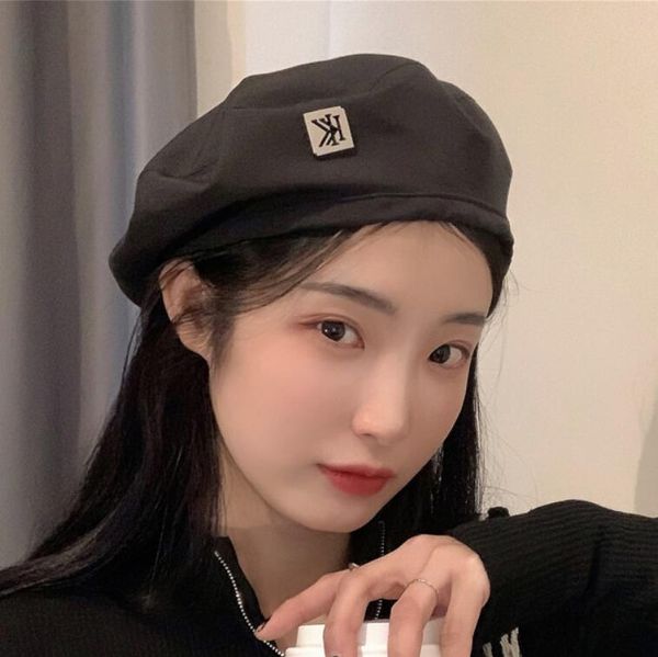 

sister blasting the street ~ dark summer thin beret berets hats caps gsbl024a fashion femininity elegant retro painter hat, Blue;gray