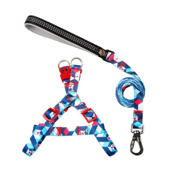 

dog collars & leashes pet adjustable skin-friendly wear-resistant supplies nylon chest strap traction rope accessories for walking