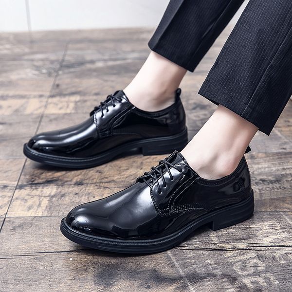 

designer classic fashion black lace up oxford shoes men casual loafers business formal dress footwear sapatos tenis masculino