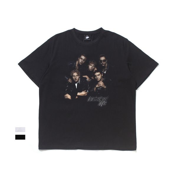 

brand oversized short summer bsb band head print hip hop half sleeve t-shirt, White;black