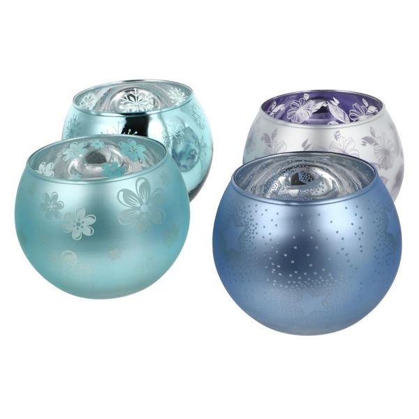 

candle holders 4pcs small xmas glass craft cups festival scene decors