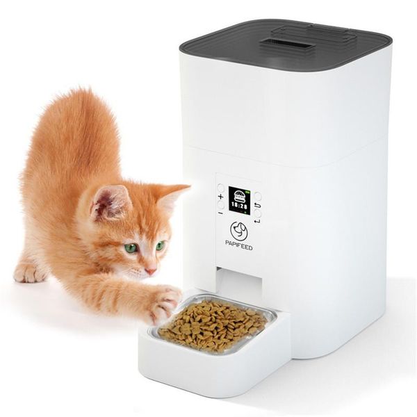 

dog cat pet automatic feeder bowl for dogs feeding machine container supplies lcd display smart device bowls & feeders