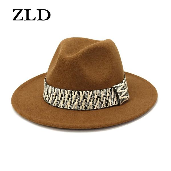 

Winter British Style Men Jazz Gentleman Hat Ladies Big Brim Cap Classic Fashion Fedoras Casual Women Hats Wide, Blue;gray