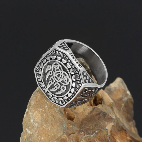 

fashion style titanium steel men's ring new viking odin bear grasping ring, Silver