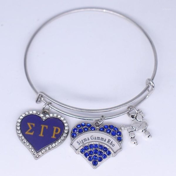 Металлическая инкрустация наклейка Sigma Gamma Rho Sorority Boudle Bracelet For Women Girl Gif