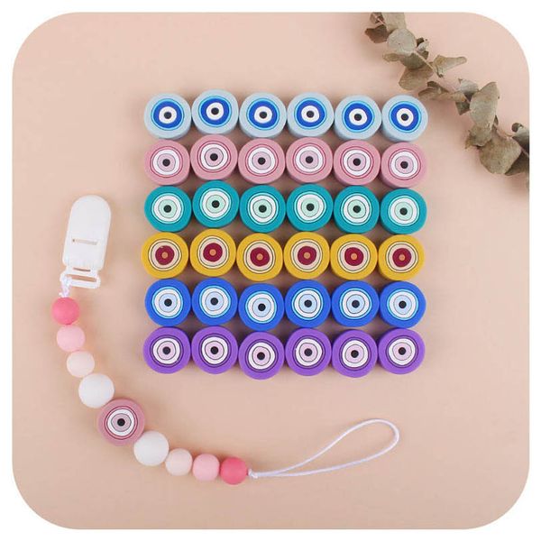 

diy silicone teething beads baby pacifiers newborn teeth practice toys food grade soother infant feeding kids accessories b7046