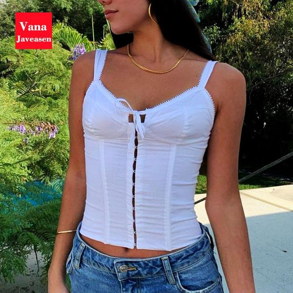 

women's tanks & camis white v-neck women streetwear wrapped chest bandage slim corset summer camisole for clothing