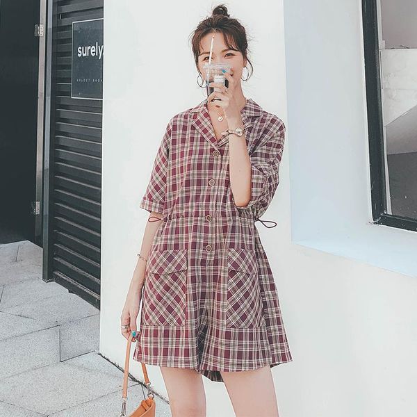 

purple plaid big pocket one piece wide leg shorts jumpsuit women summer loose casual elegant playsuit office lady overall romper women', Black;white