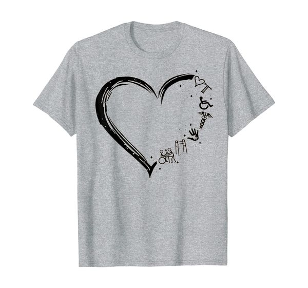 

occupational therapy heart icon-occupational therapist shirt, White;black
