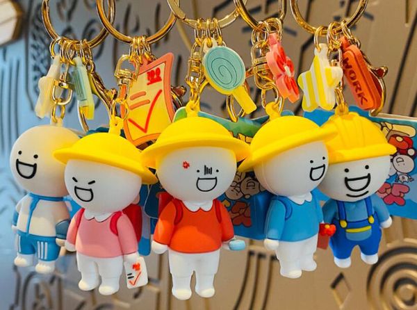 

creativity cartoon keychain buckle men women bags key ring handmade keychains pvc doll pendants accessories girlfriends a gift ysk0181-0188, Silver