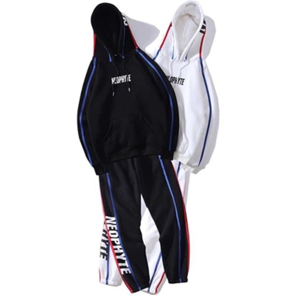 

men's tracksuits casual winter tracksuit set men hoodies cotton hip hop sweatsuit loose streetwear sports suits training hoodie mens, Gray