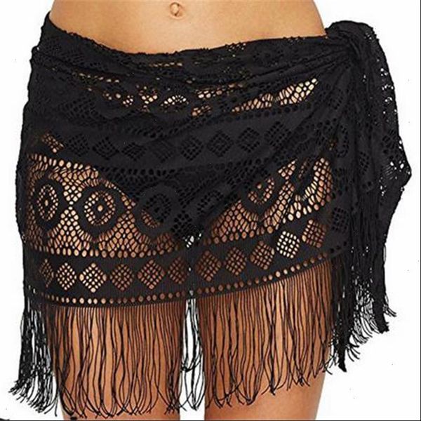 

women skirt swimming skirts style cover ups beach bikini up swim short wrap sarong beachwear, Black