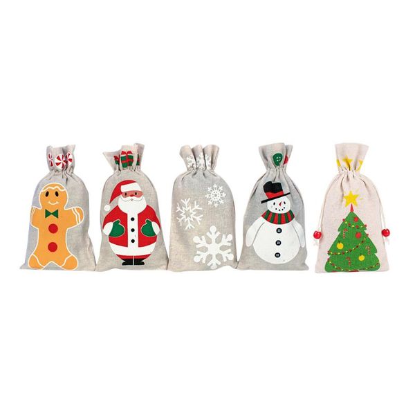 

gift wrap 5 pcs biscuit bag portable packing pouch christmas drawstring candy