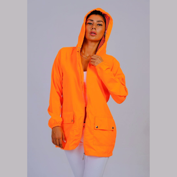 

women's jackets women yellow color star hooded pocket zipper thin waterproof raincoat, Black;brown
