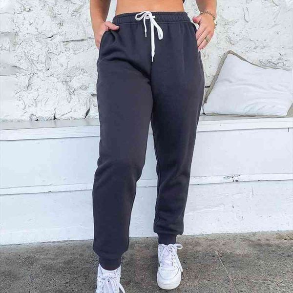 

womens sweatpants and joggers solid streetwear pants female loose high waisted trousers korean casual harajuku pant, Black;white