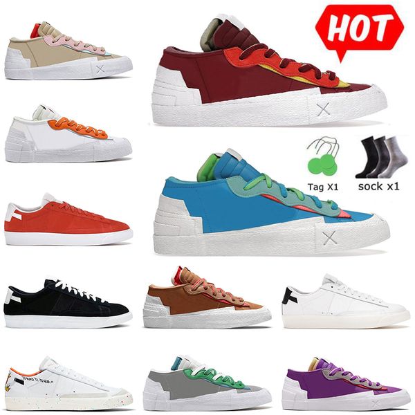 

mens women casual shoes blazers low neptune blue purple dusk team red iron grey 77 vintage platform trainers magma orange green designer spo, Black