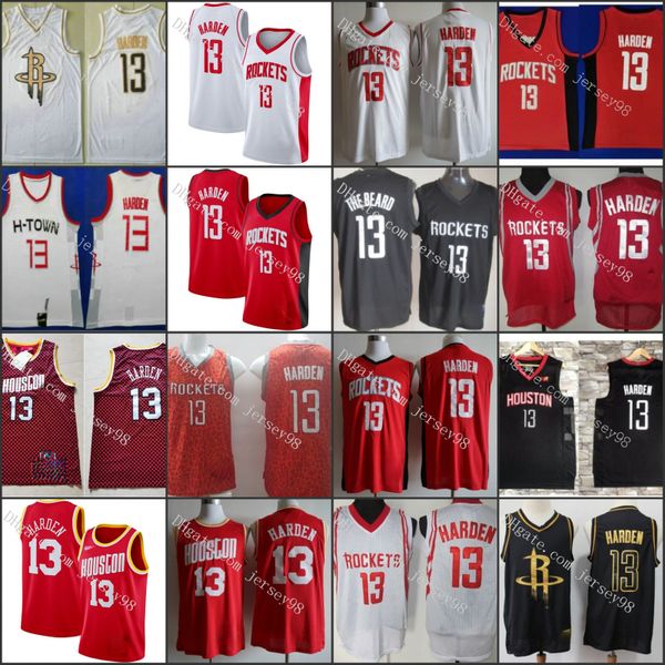 

houston rockets men #13 ja mes harden red fashion retro jersey, Black