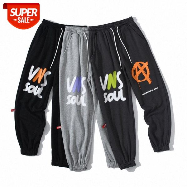 

wish dark street hip hop tide terry printed sweatpants men's trousers #ic7a, Black