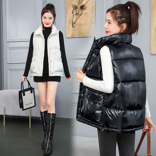 

autumn winter vest women's short fashion loose large vest coat, White