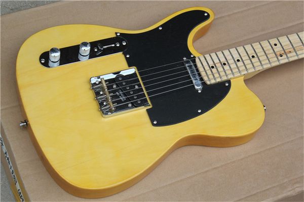 

6 strings left handed cream retro electric guitar with maple fretboar