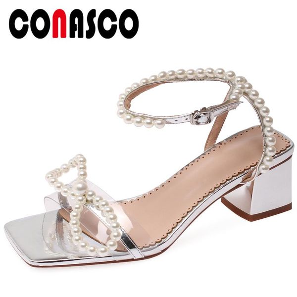 

sweet fashion women sandals pearl butterfly-knot pumps summer wedding party casual thick heels shoes woman, Black