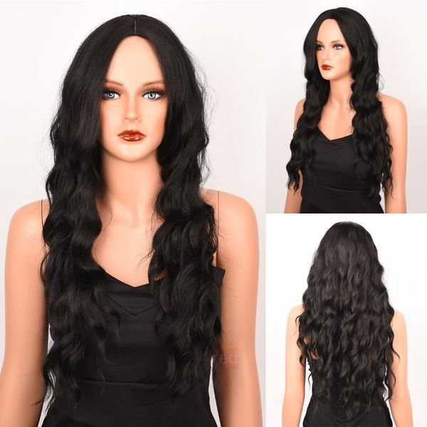 

synthetic wigs long black women's heat resistant kinky curly for women african american wine blonde cosplay hair