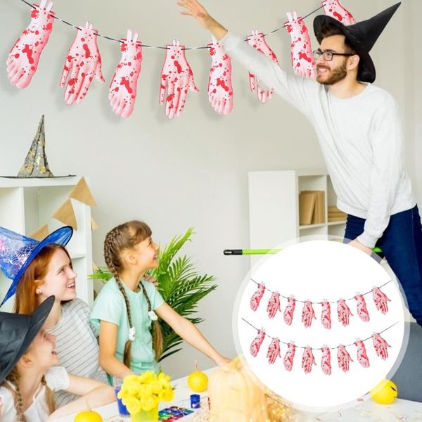 

party decoration 2pcs banner bloody bunting haunted house props