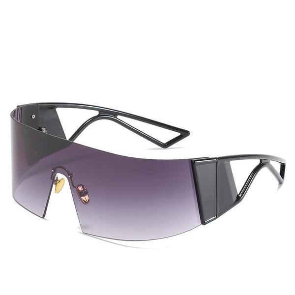 

outdoor eyewear conjoined personality sunglasses styling curved riding windshields