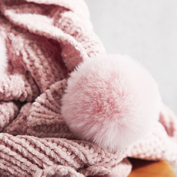 Chenille xadrez lance cobertor cor-de-rosa marfim cinzento pompom feita malha presentes colcha super macio sofá acolhedor chunky malha cobertores