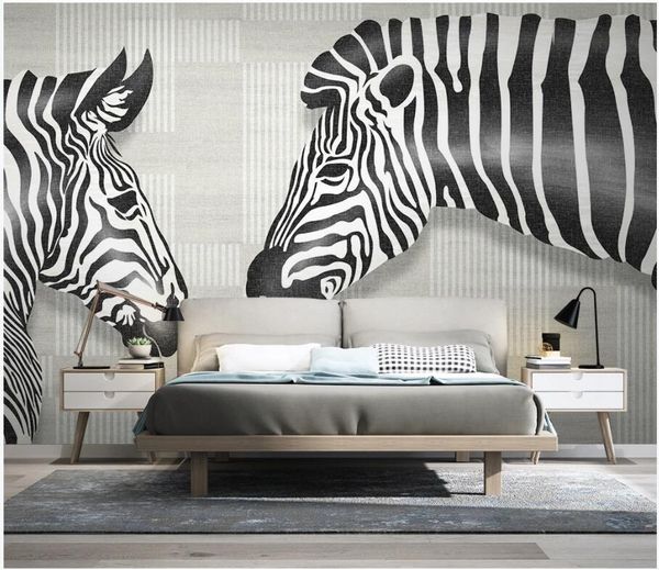

wallpapers 3d po wallpaper custom mural modern minimalistic animal zebra geometric lines background home decor for walls 3 d