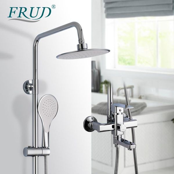 

chrome bath shower mixer faucet rotate tub spout bathroom wall mount rainfall system with handshower sets