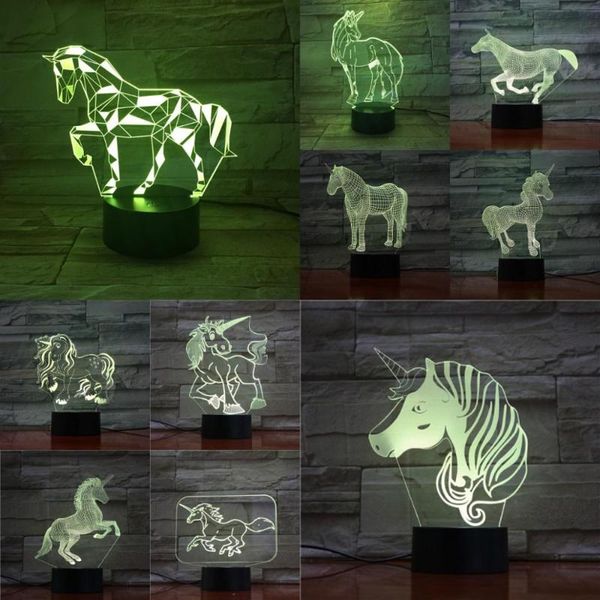 

night lights usb 3d lamp multicolor changing table beside touch remote sleeping light stage lighting effect kid christmas holiday gifts