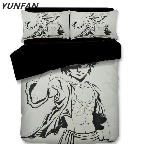 

bedding sets japanese style one piece anime 3/4pcs twin  king size duvet cover soft pillowcases teen kids boys bedroom