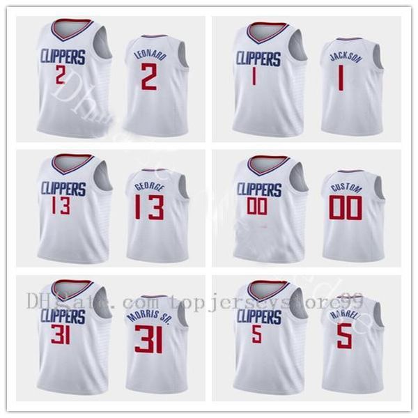 Maglia da basket da uomo professionale\rLos\rAngeles\rClippers Kawhi Leonard Paul George Lou Williams Reggie Jackson Luke Kennard Qualsiasi giocatore che preme dimensioni personalizzate S-3XL