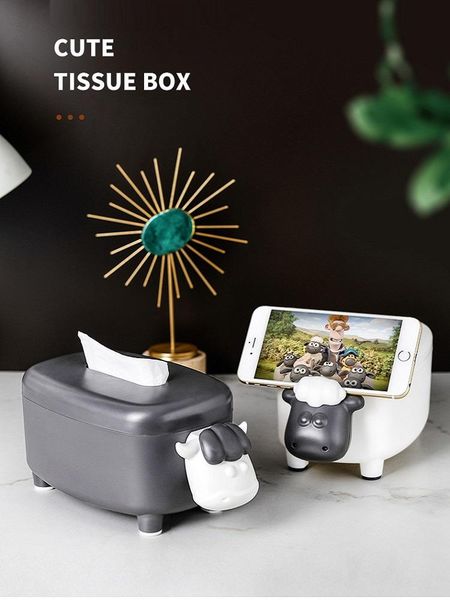

tissue boxes & napkins cute box sheep cow shape paper towel dispenser toothpick wipes case container car napkin holder home decor