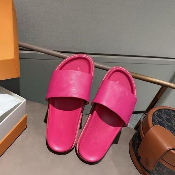 

genuine leather women's slippers luxury designer thick-soled non-slip female sandals fashion brand outer wear ladies flip-flops comfort, Black