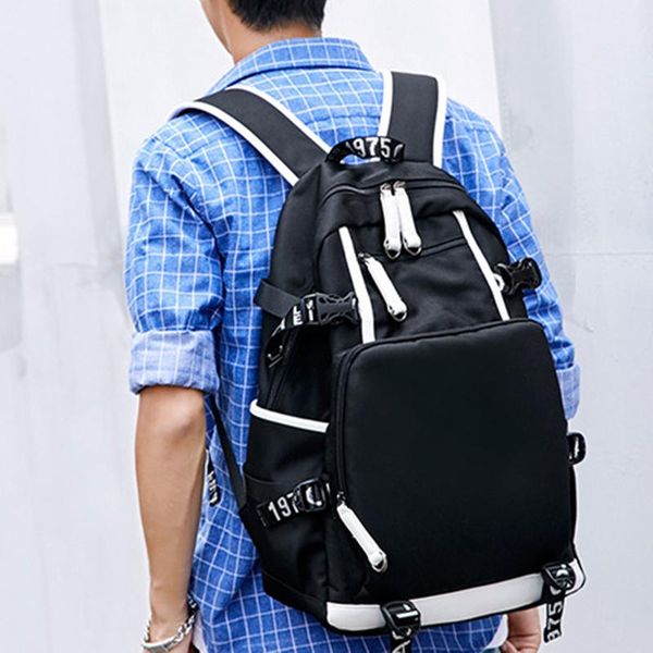 

men's fashion schoolbag ladies canvas fabric back backpack school youth bag female student
