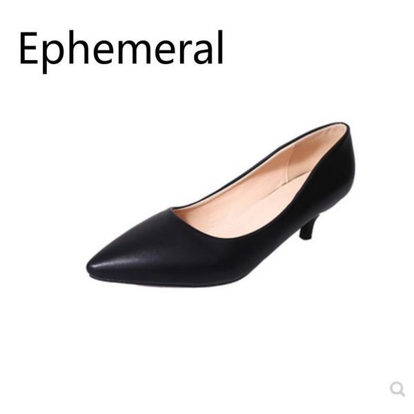 

dress shoes female med-heel simple designer offer footwear elegant pointy toe korean version plus size 42-34 black white slip-ons cute