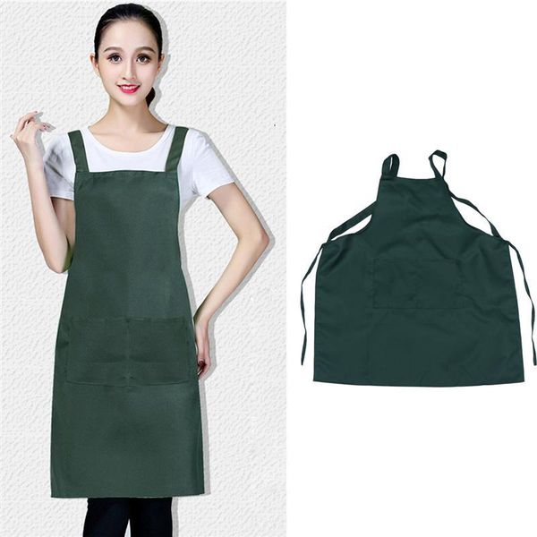 

aprons waterproof working apron with pocket double shoulder strap anti-oil for cafe restaurant
