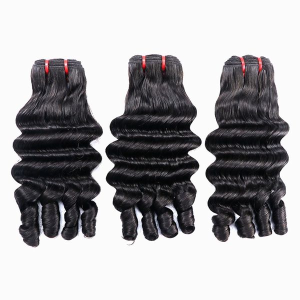 

chinese xuchang hair factory make order double drawn fancy curl original virgin remy human hair natural color soft smooth texture min wholes, Black