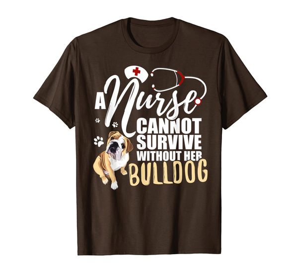 

nurse dog mom t-shirt bulldog nursing gift for women, White;black