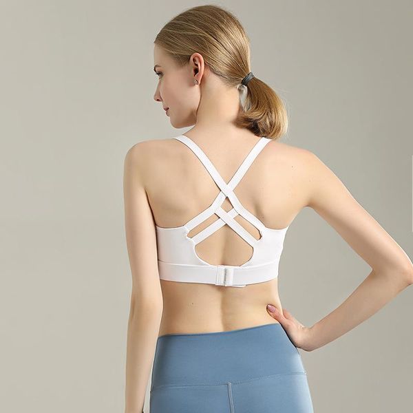 

gym clothing 20 style fancy beauty back yoga underwear non-steel ring push up -resistant with chest pad sports bra vest women's, White;black