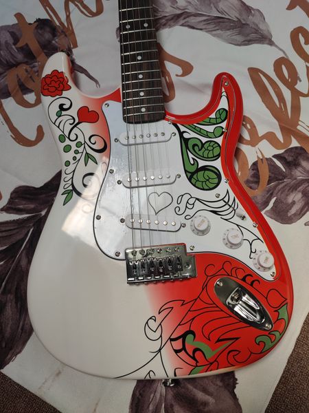 

personality electric guitar pink kawaii, beginners children start professional performance package mail home