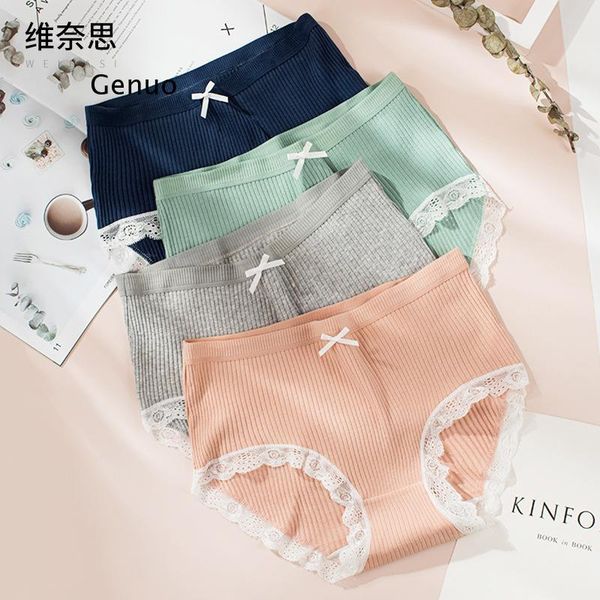 

women's panties underwear girls large size threaded high waist lace design comfortable cotton women briefs shorts, Black;pink