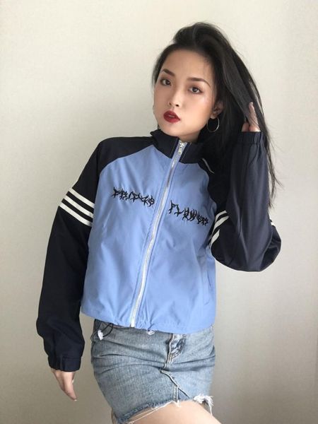 

women's jackets bridge flower hip-hop girl's coat social fashion loose street korean style handsome all-match short-height short, Black;brown