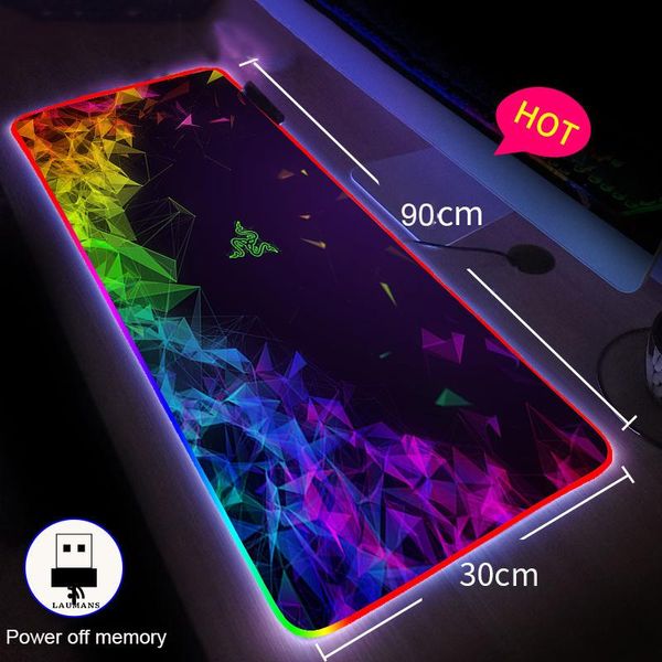 

mouse pads & wrist rests razer pad rgb gaming large led custom mousepad gamer big mat xxl carpet for keyboard desk mause with backlight
