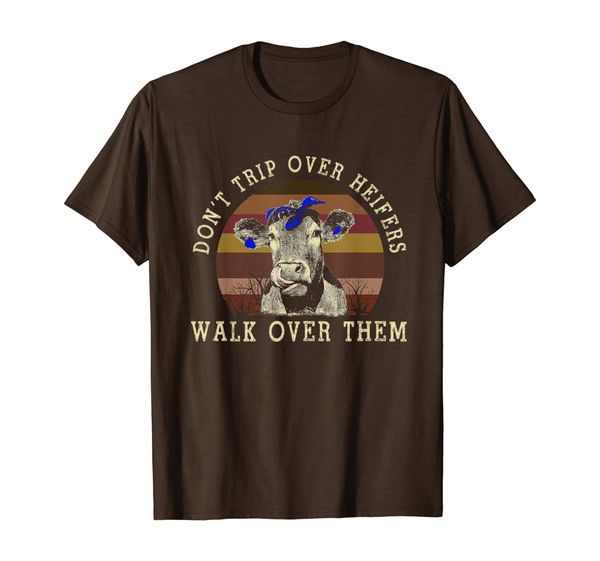 

farmer dont trip over heifers walk over them vintage t-shirt, White;black
